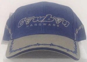 Cowboy Hardware, Vintage Hut mit verstellbarem Riemen, blau mit hellbraunem Schirm, 80er 90er (NOS) - Bild 1 von 3