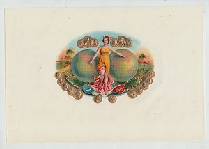Ancienne grande Lytho Cigare Label Femme Cabanas 2 - Imagen 1 de 1