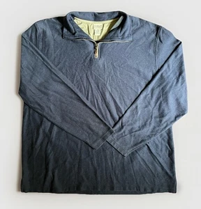 LL Bean Mens 2XL Blue Regular Fit 1/4 Zip Collared Sweatshirt Cotton Pullover - Picture 1 of 6