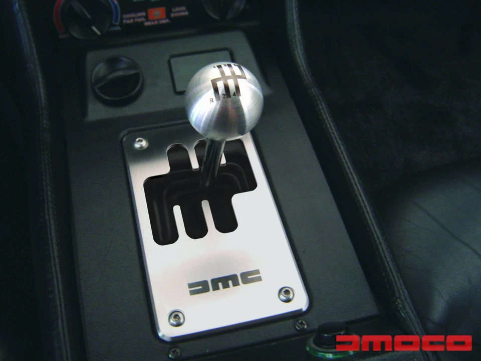 Kit de placa de cambio cerrada de acero inoxidable DeLorean con perilla de cambio de acero inoxidable de 5 velocidades Foto 1 de 3