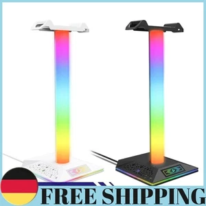 RGB Headphone Holder Glow Headset Support Stand Charging for Universal Headphone - Afbeelding 1 van 13