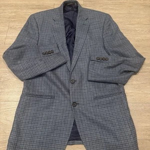 Abrigo deportivo Ralph Lauren Lord&Taylor para hombre Blazer 38R lana seda lino azul a cuadros - Imagen 1 de 12
