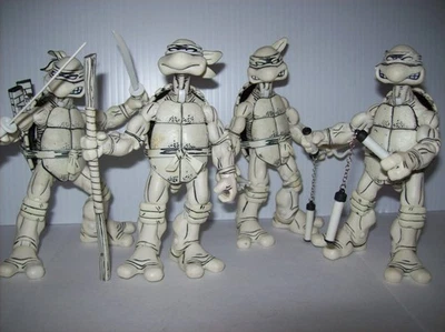 Neca TMNT Teenage Mutant Ninja Turtles Negro/Blanco SDCC 2008 Suelto Usado Completo Foto 1 de 4