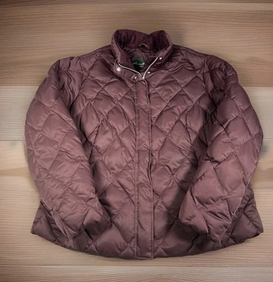 Abrigo de invierno para mujer de plumón de ganso Eddie Bauer EB650 Fill Power talla XLT borgoña Foto 1 de 4