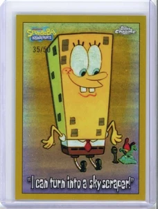 2025 Topps Chrome SpongeBob I CAN TURN INTO A SKYSCRAPER REFRACTOR /50 - Picture 1 of 2
