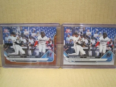 Agustin Ramirez/Ronny Simon 2025 Topps Now #96 Orange 10/25 + Base Card R/C - Image 1 of 2