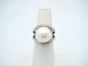 Ring Sterlingsilber 16,3 mm weiße Perlen Größe 6 - Bild 1 von 5