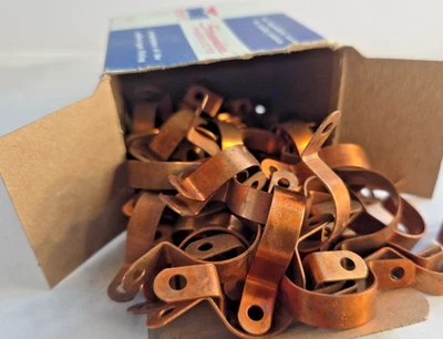 50 Streamline Mueller 3/4" C Tube Strap 7/8" OD Copper 2-Hole A-2574 WS-1100 - Image 1 of 4