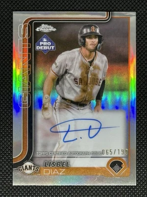 2025 Topps Pro Debut Chrome Lisbel Diaz Auto /199 Refractor PDC-137 Giants - Image 1 of 4
