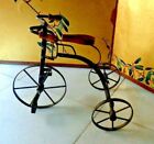 ANTIQUE TOY WROUGHT IRON & WOOD TRICYCLE