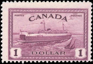 Canada Mint H F $1.00 Scott #273 1946 Train Ferry Issue Stamp - Imagen 1 de 2