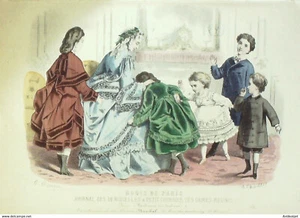 Gravure de mode Modes de Paris réunis 1857 n°3836 - Imagen 1 de 1