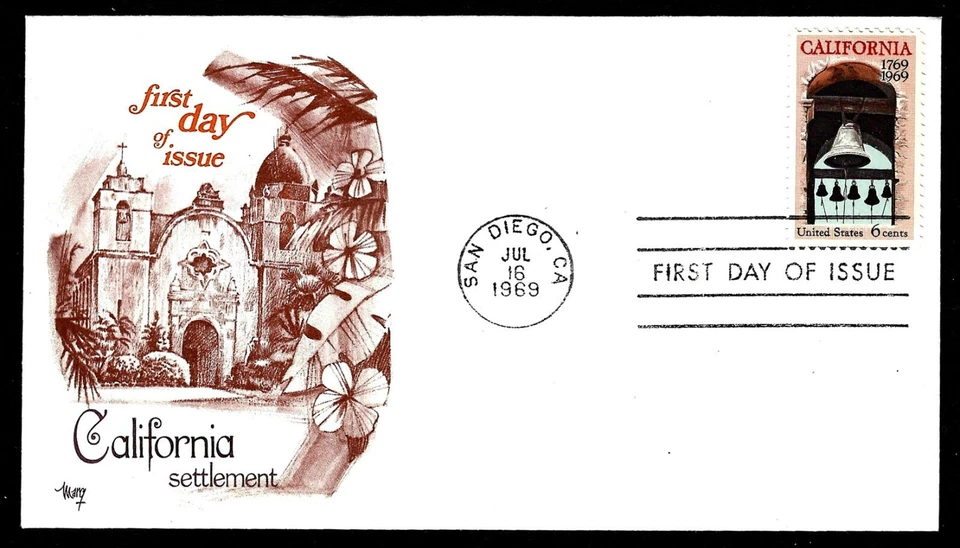 USA, SCOTT # 1373, MARG FDC COVER OF CALIFORNIA STATEHOOD, SETTLEMENT YEAR 1969 - Image 1 of 1