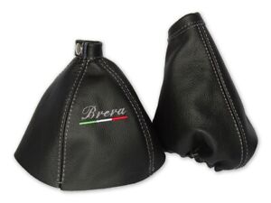 Gear Handbrake Gaiter For Alfa Romeo Brera 2005-2010 Leather Grey Stitched