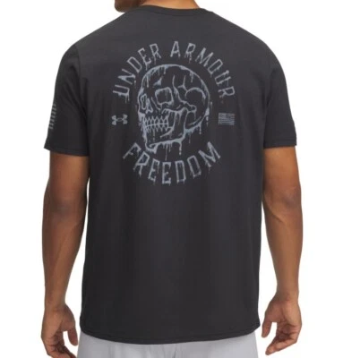 Under Armour 1389926 UA Men's Freedom Melting Skull Cotton Black T-Shirt - Image 1 of 3