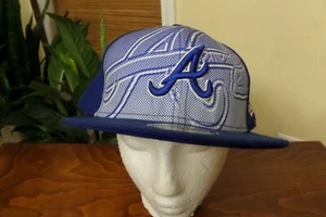 NEW ERA 59FIFTY ATLANTA BRAVES FITTED HAT SIZE 8 Rare "Royal Blue" - Picture 1 of 4