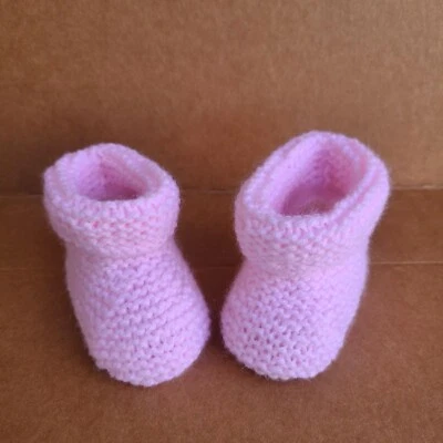 Baby Booties Knit baby booties Baby Girl shoes Baby Shower Gift Pink 0-2 Months - Image 1 of 4