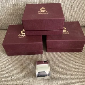 Cunill Waves Sterling Silver Pattern Napkin Rings Holder Set 4 Box Orfebres 925 - Picture 1 of 5
