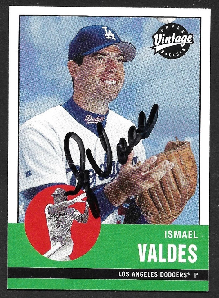 2001 UD VINTAGE #239 Ismael Valdes LOS ANGELES DODGERS SIGNED AUTOGRAPH AUTO COA - Image 1 of 1
