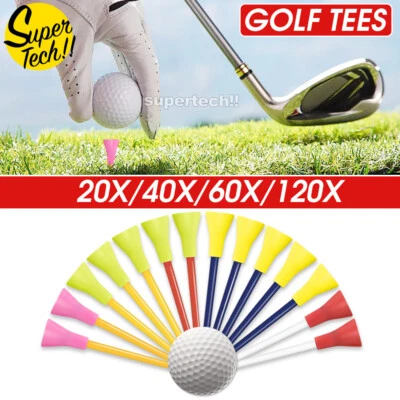 20/40/60Pcs 83mm Golf Tees Multi Color Plastic With Rubber For Men Women Kids - image 1 of 4