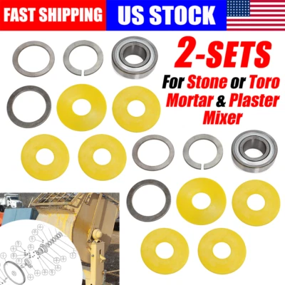 ALPHA RIDER 2 Set Bearing & Seals For Stone Toro Mortar Plaster Mixers 755pm 855pm 1050pm US