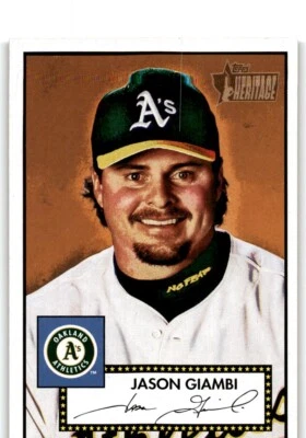 2001 TOPPS HERITAGE JASON GIAMBI OAKLAND ATHLETICS #77A - Image 1 of 2