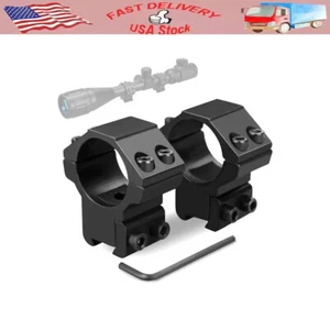2Pcs Low Profile 1"/25.4mm Scope Mount Ring for 11mm 3/8" Dovetail Rail Hunting - Picture 1 of 11