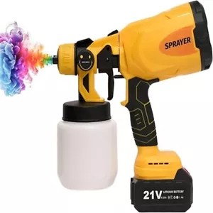 Cordless Electric Spray Gun Portable Paint Sprayer House Painter Fence, Ceiling - Picture 1 of 22