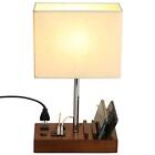 Usb Table Lamp Multifunctional Bedside Desk Lamp With 2 Ac Outlets 3 Usb Chargin