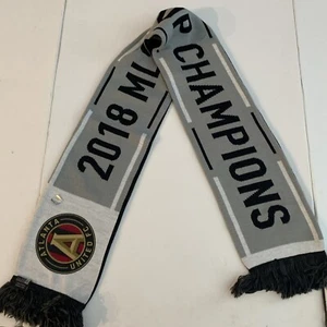 2018 MLS Cup Atlanta United Scarf Adidas Black White Gray Champions NEW - Picture 1 of 10