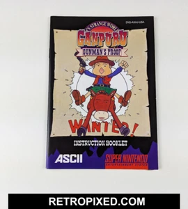 Ganpuru Gunman's Proof - SNES Manual - English - NEW Replacement - Picture 1 of 4