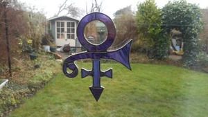Stained Glass Prince Purple Symbol Suncatcher - Picture 1 of 9