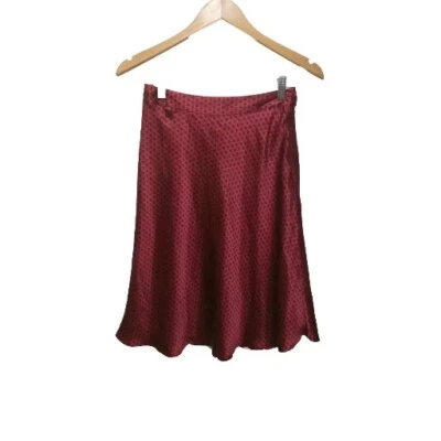 Falda midi línea A con estampado borgoña roja Banana Republic para mujer talla 0 twee preppy Y2K Foto 1 de 3