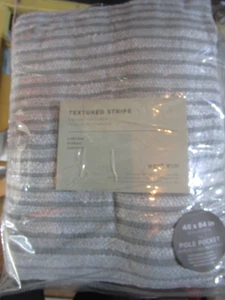 2 West Elm Textured stripe Curtains drapes panels 48 x 84 platinum New w tag - Picture 1 of 1