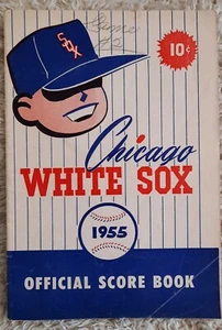 Vintage 1955 Chicago White Sox Scorebook. EXMT. Scored-Mantle Berra Fox Minoso - Picture 1 of 6