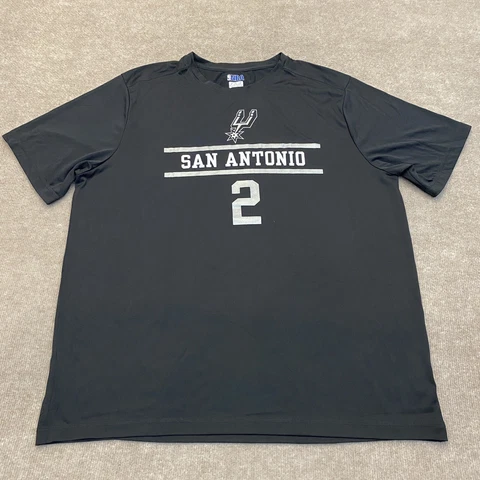 San Antonio Spurs NBA Athletic T Shirt #2 Kawhi Leonard Black Men's Size XL Cover