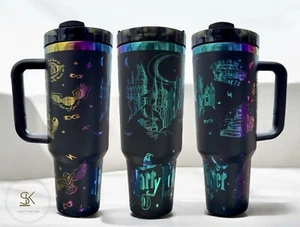 40oz Tumbler with Rainbow Laser Engraving - Harry Potter Inspired - Picture 1 of 4
