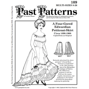 Past Patterns 0109 - Early 1900s Petticoat Sewing Pattern waist sizes 24-40 - Picture 1 of 2