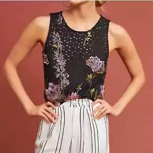 Anthropologie | Anthro Harriet Embroidered Tank Top Embroidered Floral Eyelet XS - Picture 1 of 9