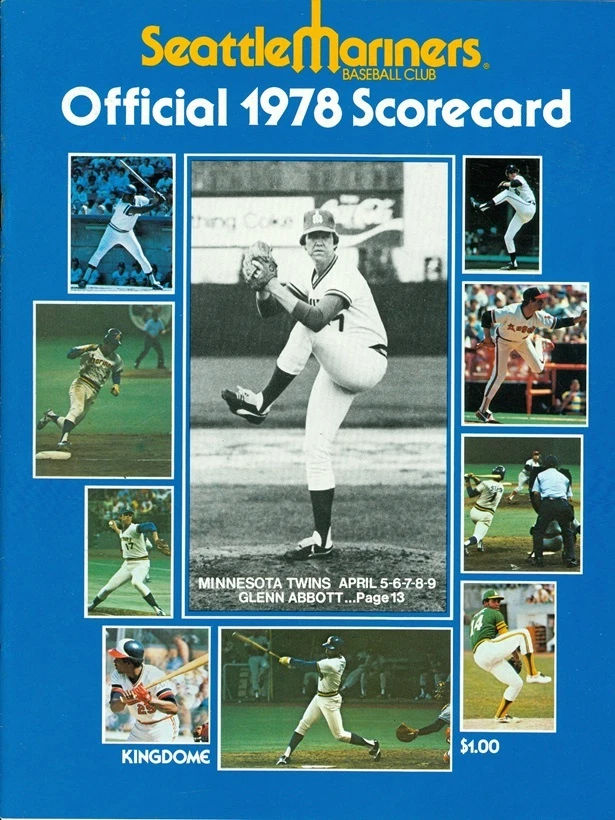 1978 Seattle Mariners vs Minnesota Twins Program: Opening Day - Glenn Abbott - Image 1 of 1