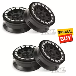 Pro-Line Impulse 1.9" Blk/Silver Plastic Internal Bead-Loc Wheels (4) : Frt/Rear - Picture 1 of 2