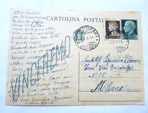 MONTICHIARI BRESCIA X MILANO RSI GNR CARTOLINA POSTALE 1944 - Picture 1 of 3