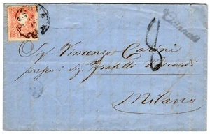 684 - Antichi Stati, Lombardo Veneto - 5 soldi su lettera da Verona a Milano - Foto 1 di 4