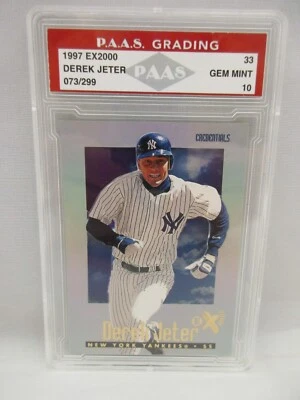 Derek Jeter Yankees 1997 EX 2000 CREDENTIALS #ED 73/299 PAAS 10 Gem Mint - Image 1 of 3