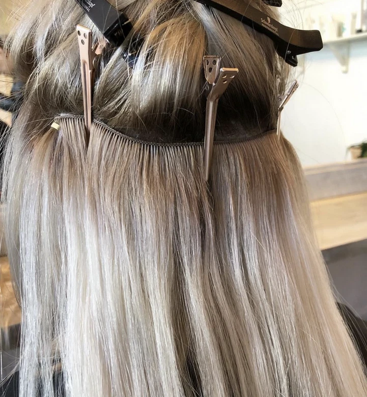 Invisible Hand Tied 100% Human Hair Weft Sew in Remy Hair Skin Weft Straight - Image 1 of 4