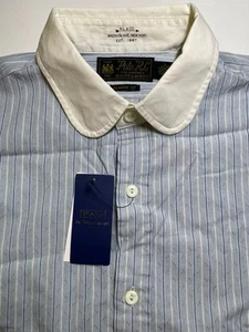 Polo Ralph Lauren Herren Hemd gestreift Dobby Button Classic Fit Gr. 17 L Vintage - Bild 1 von 14