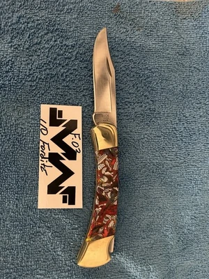 Vintage Buck 110 "1988". Fordite Scales. - Image 1 of 3