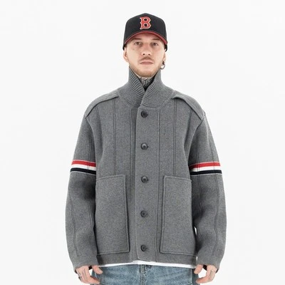 Thom Browne Mens New Wool Fashion Casual Classic Stripe Knitted Jacket - Image 1 of 4