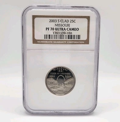 2003-S Clad 25C Missouri State Quarter NGC PF 70 Ultra Cameo - FREE SHIPPING - Image 1 of 4