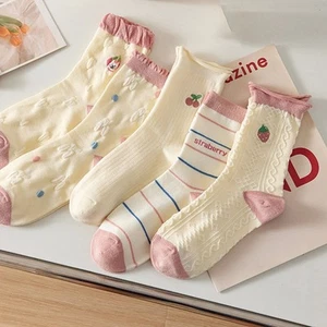 For Kids Ankle Socks with Stylish Flower and Letter Prints for Comfort - Picture 1 of 16